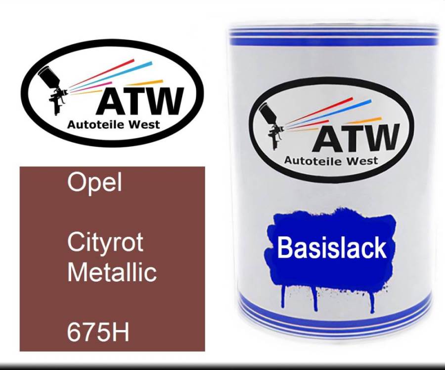 Opel, Cityrot Metallic, 675H: 500ml Lackdose, von ATW Autoteile West.